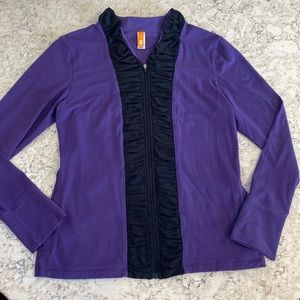 LUCY Active Yoga Run Medium Purple Black Coat Jacket Stretch